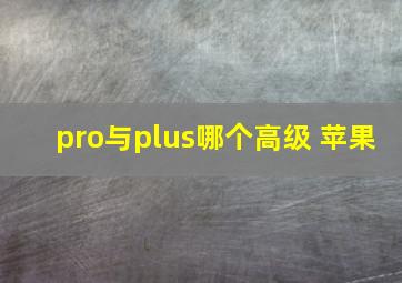 pro与plus哪个高级 苹果